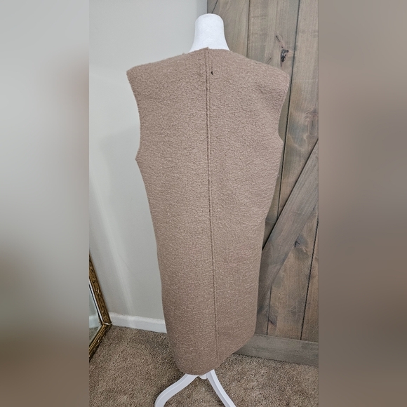 ZARA Bouclé Long Vest Sweater Jacket Taupe Mink Brown.Small.NWT - Picture 15 of 16
